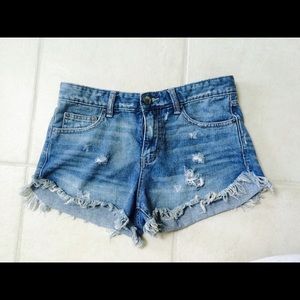 Free people high rise denim shorts