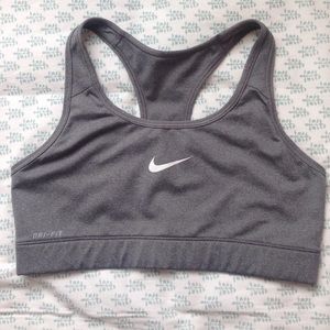 Heather Gray Swish Nike Dri-Fit Sports Bra