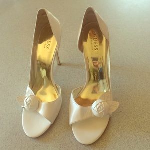 Guess by Marciano white heels