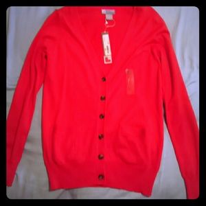 Reddish-Orange Cardigan
