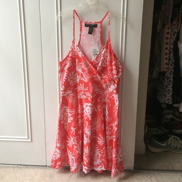 coral summer dress