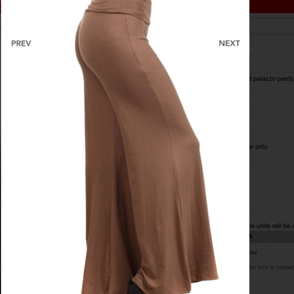 NWT Palazzo Khaki Pants S, M, L - Picture 3 of 4