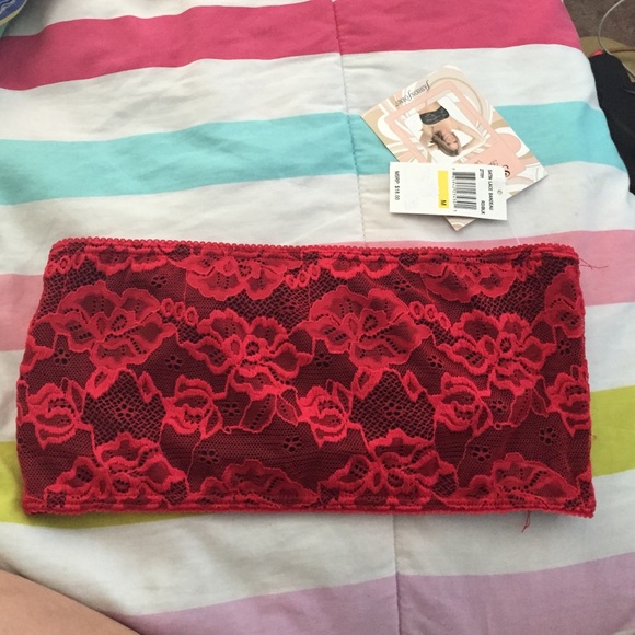 Red lace bandeau!