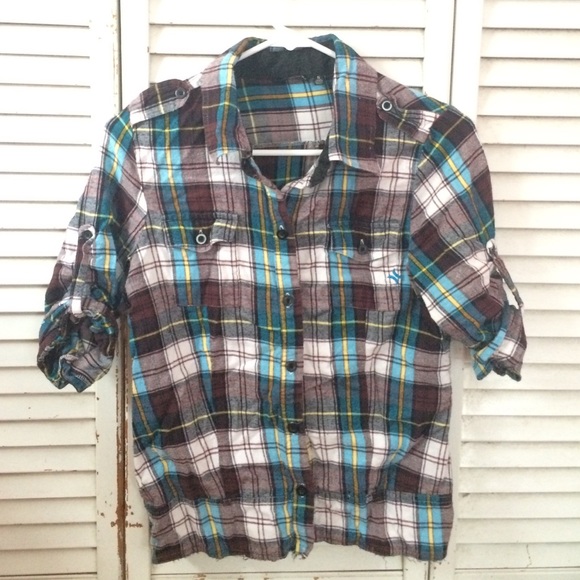 Hurley Flannel, retractable sleeves