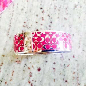 Coach Silver and Pink Bangle