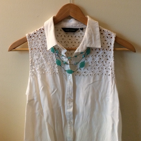 Asos New Look eyelet button-up tank