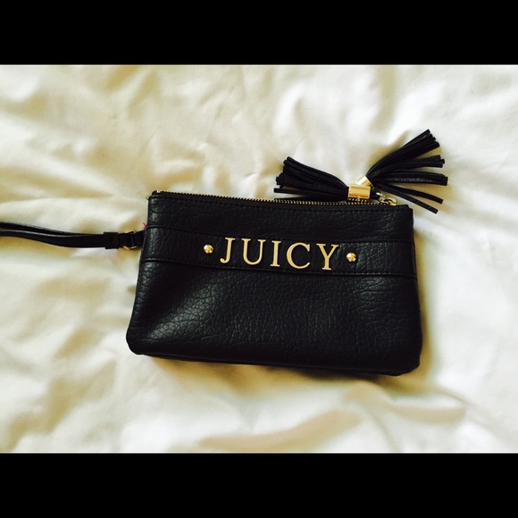 Soft black leather Wristlet by Juicy Couture