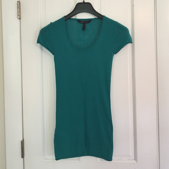 BCBGMAXAZRIA Teal Cap-Sleeved Top