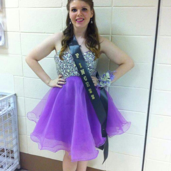 Sequined purple homecoming/prom dress