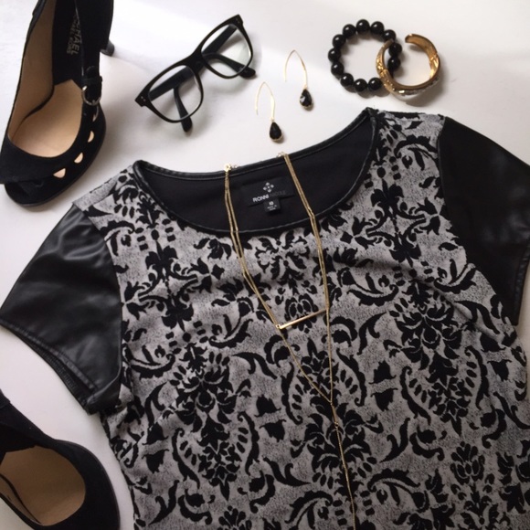 Burnt out style Black and Grey Dress