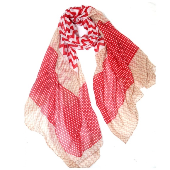 Boutique Accessories - ‼️PRICE FIRM LAST CALL Polka Dot Chevron Scarf B30
