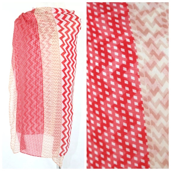 ‼️PRICE FIRM LAST CALL Polka Dot Chevron Scarf B30 - Picture 4 of 4