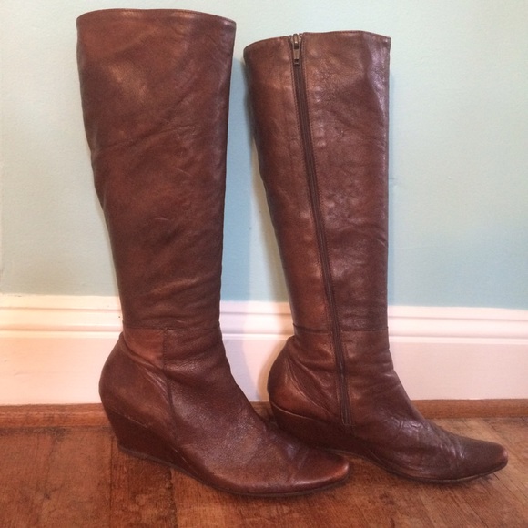 Italian leather knee-high boots