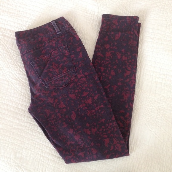 patterned skinny jeans