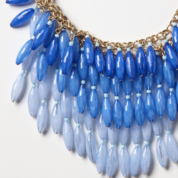 Anthropologie TON-SUR-TON BEADED BIB -Blue NEW - Picture 2 of 3