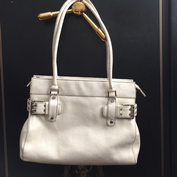 💕MICHAEL ROME WHITE LEATHER ITALIAN HANDBAG 💕