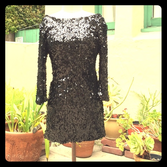 ‼️SOLD‼️Mini black sequin cocktail/ party dress - Picture 1 of 4