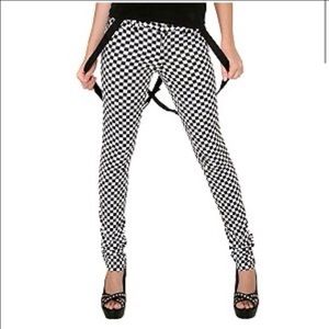 Tripp NYC Black and white checkered skinny jeans