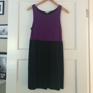 Purple and black empire waist dress -