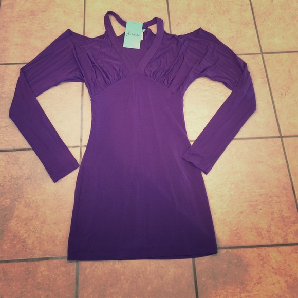 Eggplant Body Con Mini Dress!