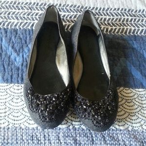 Banana Republic Charcoal Gray Beaded Flats