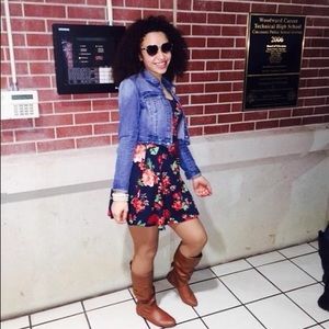 Floral Dress with cut out back