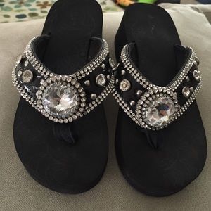 Black Montana West Bling Sandals