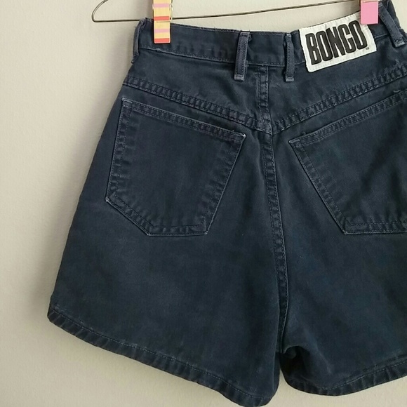SOLD! Vintage high waist navy denim shorts - Picture 2 of 4