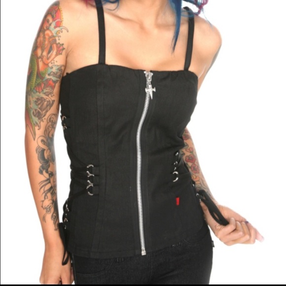 💀Black zip-up Tripp NYC corset💀