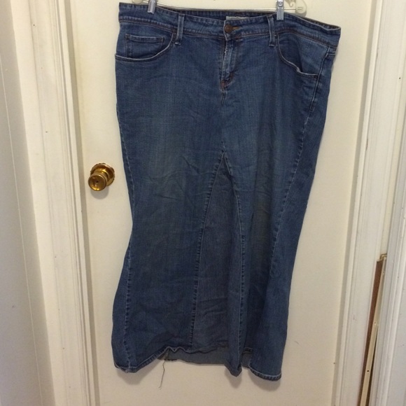 Long blue jean skirt