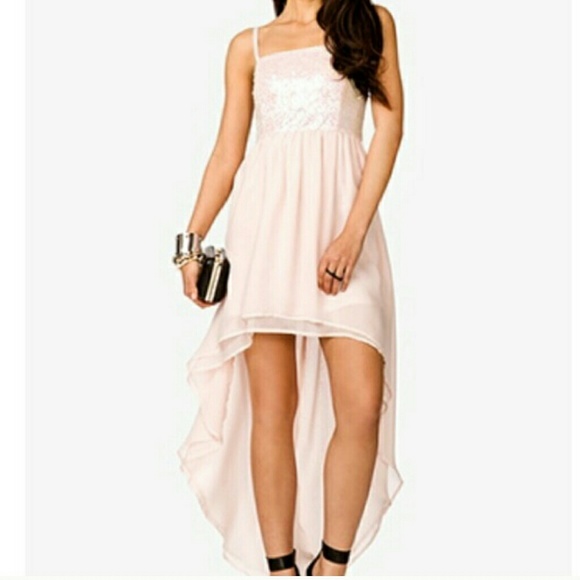 Super cute sequin hi-low pink dress, size med,nwt - Picture 2 of 4