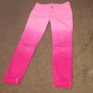 Hot pink ombré skinny jeans!!