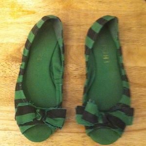 Green/Black slip ons