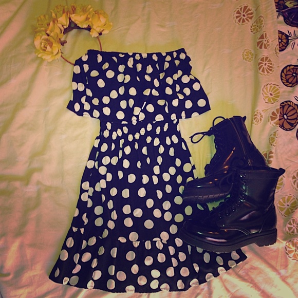 Strapless Polkadot Dress