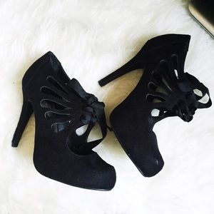 Black cutout heels