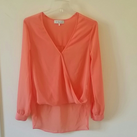 Peach chiffon summer shirt fits small-medium