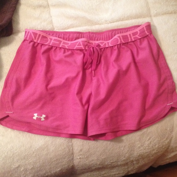 Pink under armour shorts