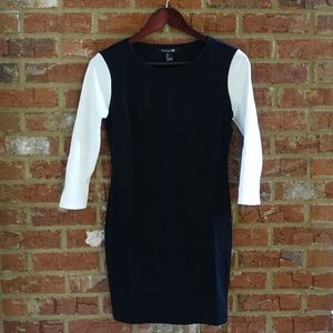 Black dress with white sleeves