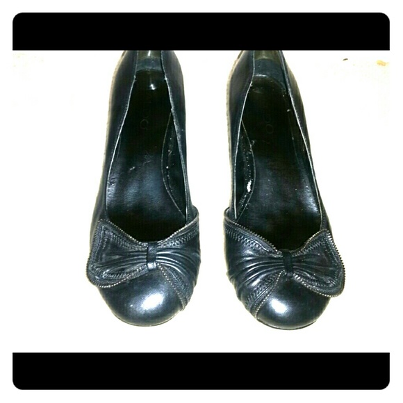 Aldo Faux Zipper Bow Heels