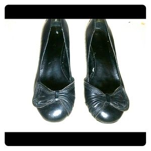 Aldo Faux Zipper Bow Heels