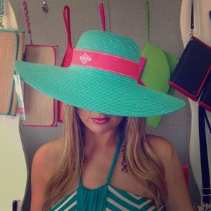 Wide Brimmed Hat & Personalized Monogramed ribbon