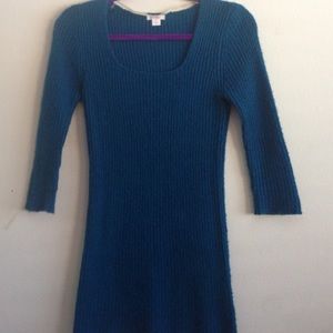Blue knit dress