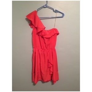 NWT Coral One-Shoulder Dress