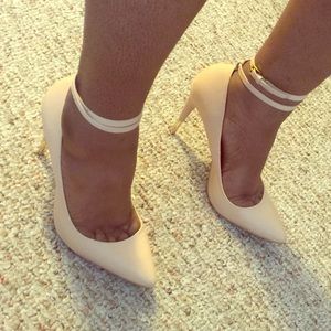 Nude, ankle strap heels from F21