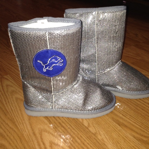 NEW NFL sequins Detroit Lions Ugg Style boots - Picture 2 of 4
