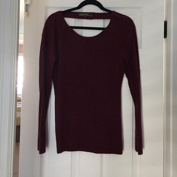 Maroon sweater with back cut outs