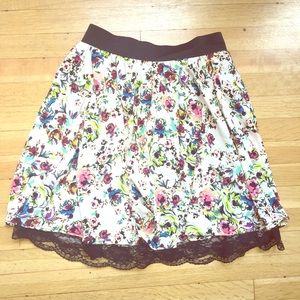 High waist skirt with black inner lace. Size S