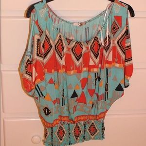 Tribal color blouse.