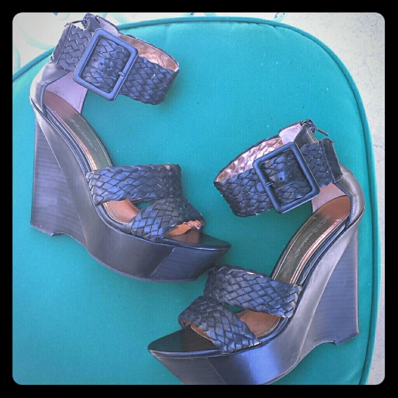 Black Braided Leather / Art Neauvo Platform Sandal