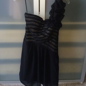 Black formal one-shoulder dress